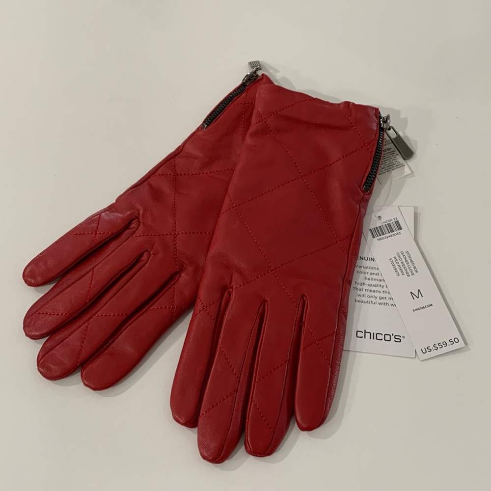 Red leather gloves